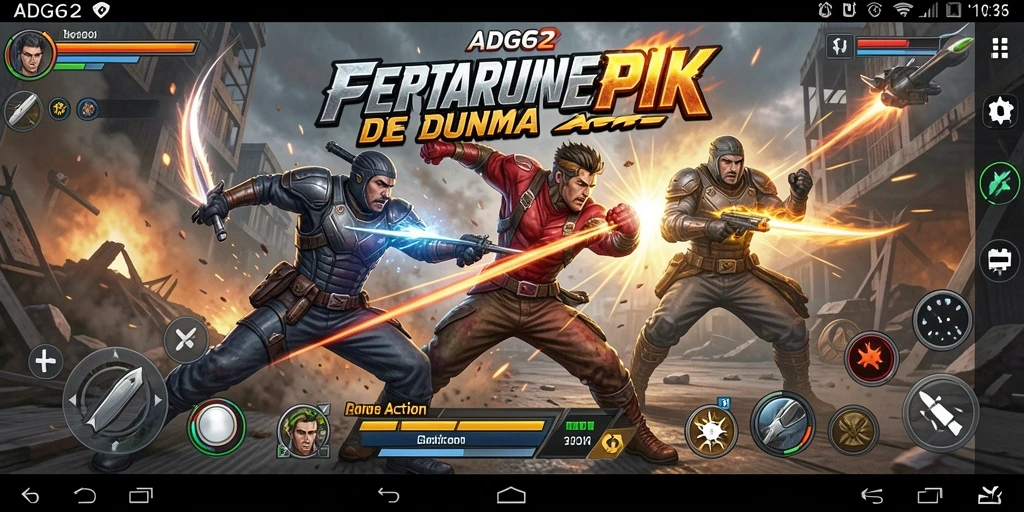 Screenshot ADG62 menampilkan aksi pertarungan yang intens dan grafis menawan.