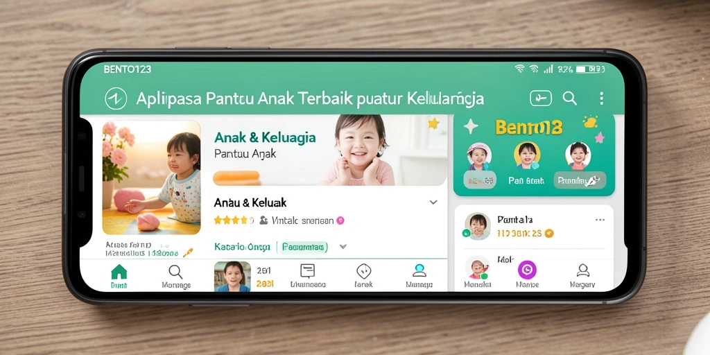 Tampilan antarmuka BENTO123 yang ramah untuk pemantauan anak.