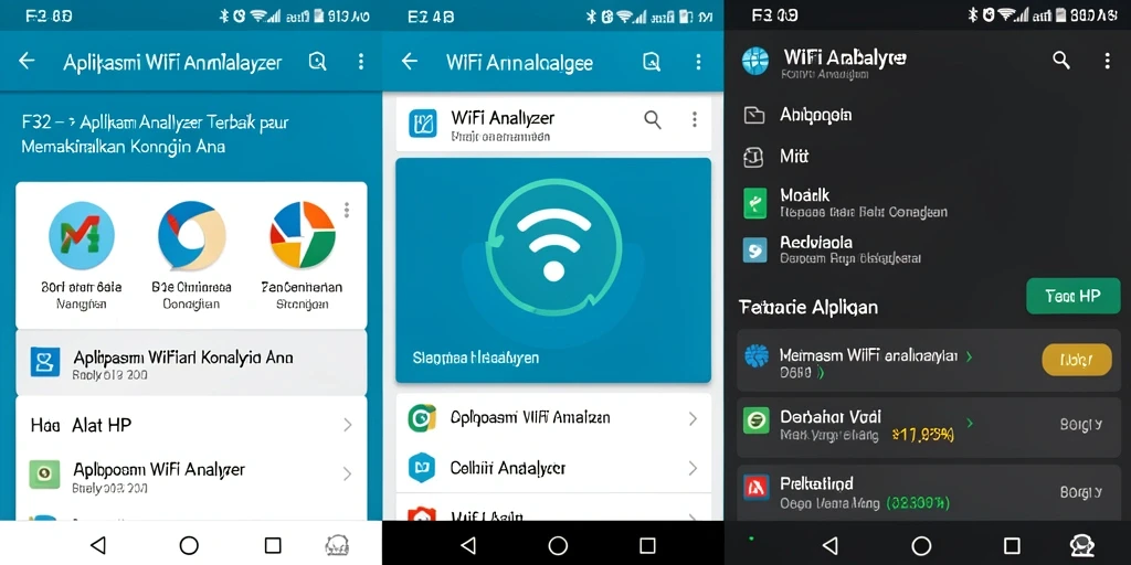 Antarmuka F32 menampilkan analisis jaringan WiFi secara detail.