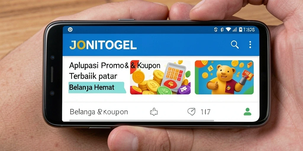 Antarmuka utama JONITOGEL menampilkan berbagai kupon dan promo terbaik.
