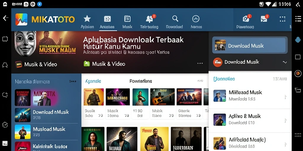 Antarmuka MIKATOTO yang sederhana untuk download musik.