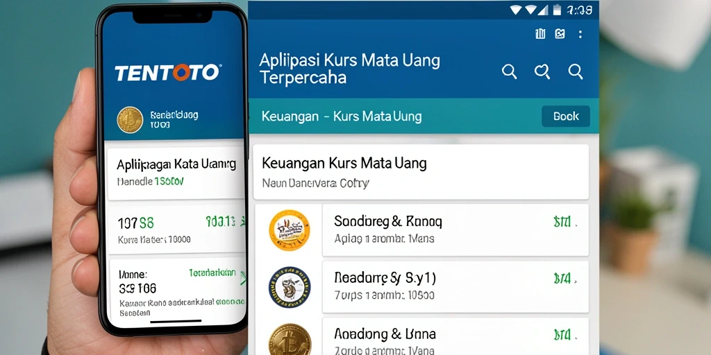 Antarmuka aplikasi TENTOTO yang menampilkan kurs mata uang dengan jelas.
