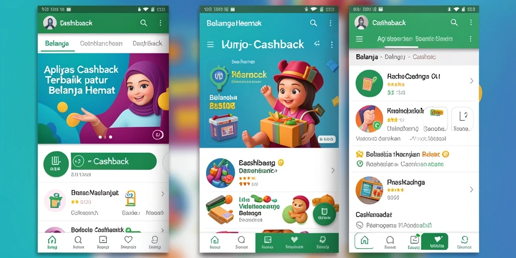 Tampilan antarmuka V98 yang simple dan fungsional untuk Cashback.