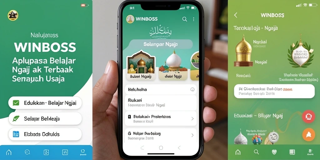 Tampilan antarmuka WINBOSS yang menarik untuk Belajar Ngaji.