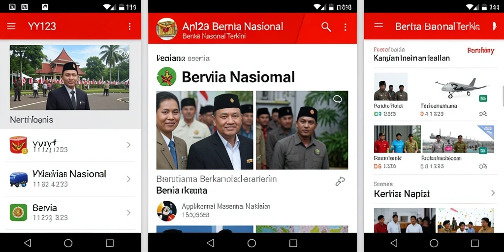Antarmuka pengguna YY123 menampilkan berita nasional terbaru dan informatif.