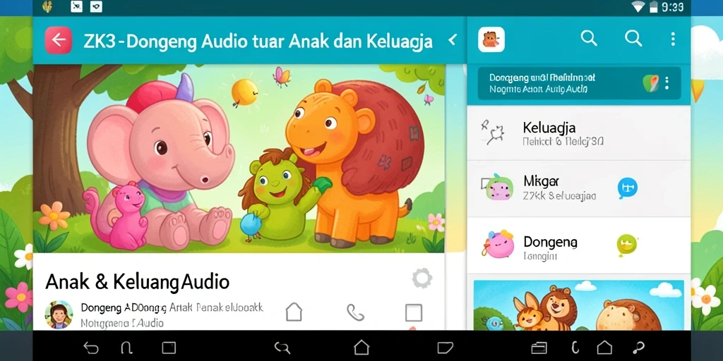 Tampilan antarmuka pengguna ZK3 yang menarik untuk Dongeng Audio.